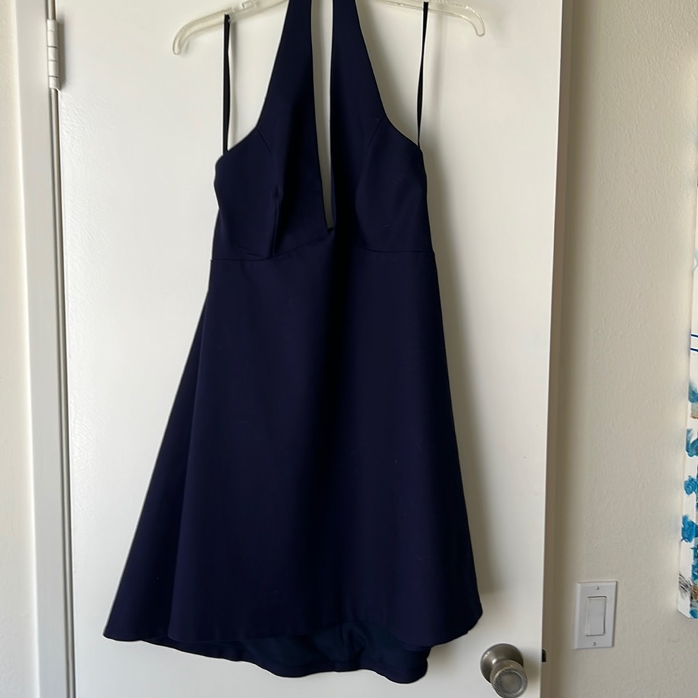 HALSTON ♥️ Navy Halter Dress Sz 8